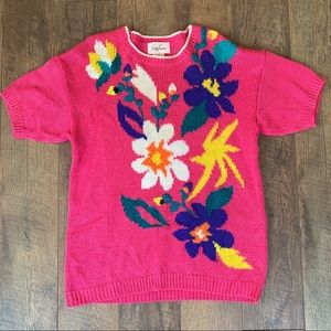 Jaclyn Smith vintage floral knit shirt